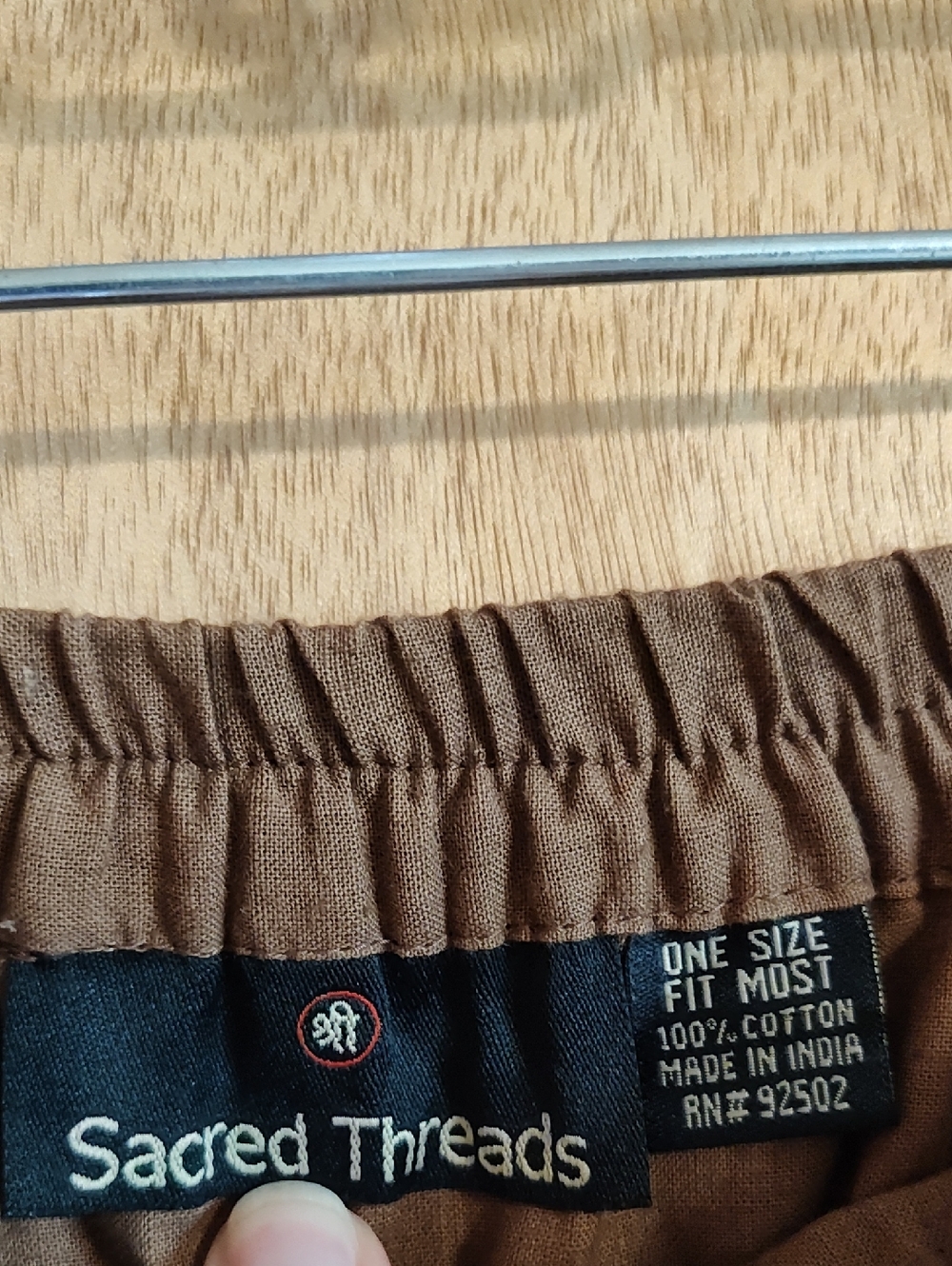 *Like New* Sacred Threads Tiered Skirt Brown 100% Cotton Boho Hippie India OS - Picture 7 of 7